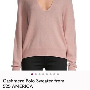525 America Soft Pink V-Neck Sweater
